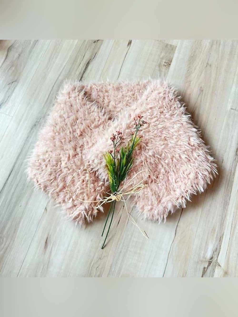 Peach Pink Faux Fur Infinity Scarf